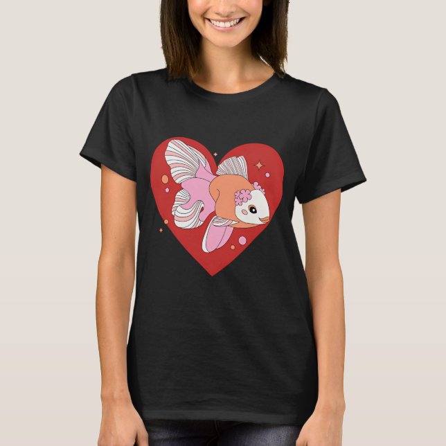 Cute Goldfish Heart T-Shirt (Front)