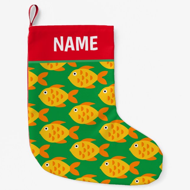 Cute goldfish pet Holiday sock Christmas stocking (Front)