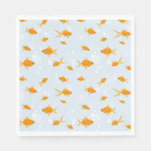 Cute Goldfish Swimming in Water Napkin
