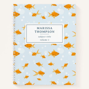 Cute Goldfish Swimming in Water Notebook