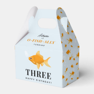 Cute Goldfish Swimming Water Kids Birthday Party Favour Box