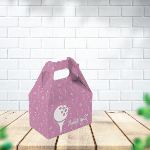 Cute Golf Ball Thank You Pink Favour Box