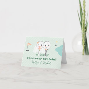 Cute Golf Ball Wedding Shower Thank You Card