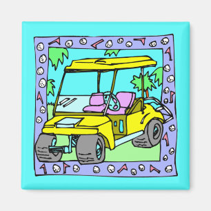 Cute Golf Cart Art  Magnet