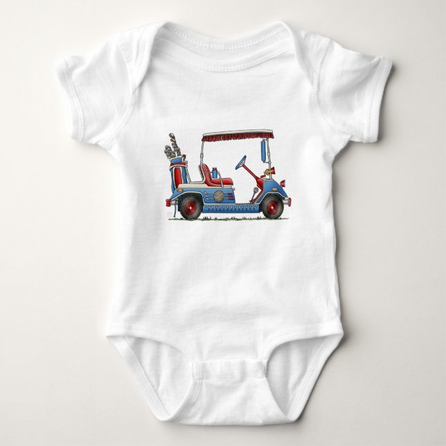 Cute Golf Cart Baby Bodysuit (Front)