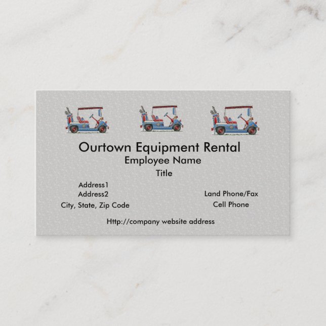 Cute Golf Cart Business Card (Front)