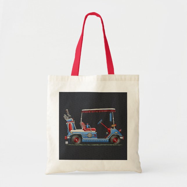 Cute Golf Cart Tote Bag (Front)