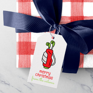 Cute Golf Christmas Gift Tags