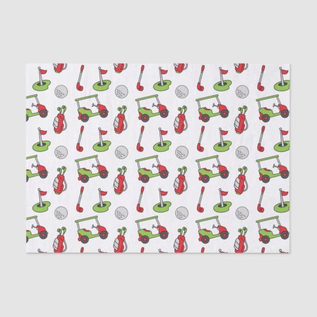 Cute Golf Christmas Tissue Paper (Front)