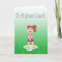 Cute Golf Coach Thank You Card