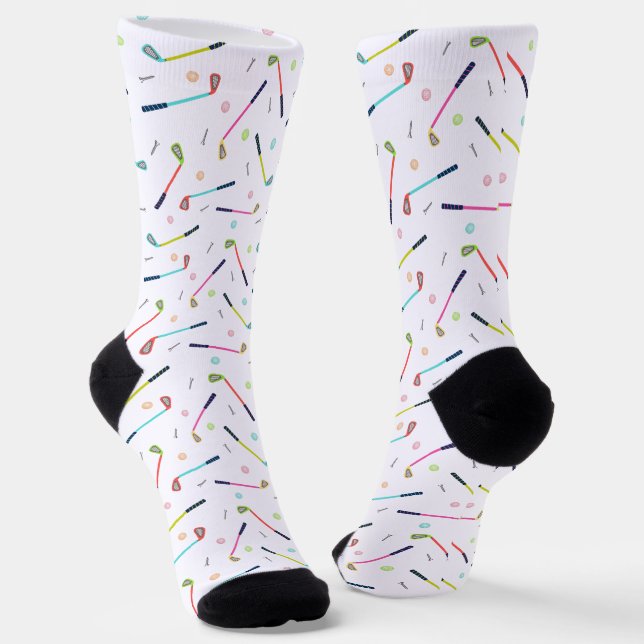 Cute Golf Player Pattern Socks (Angled)