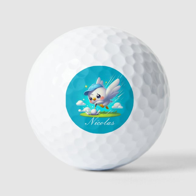 Cute Golfing Birdie Golf Balls (Front)