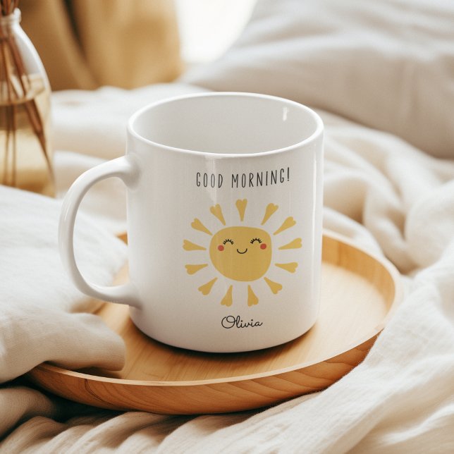 Cute Good Morning Kawaii Sunshine Personalised Coffee Mug (Creator Uploaded)