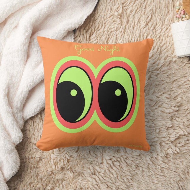 Cute Good Night Eyes Throw Pillow (Blanket)