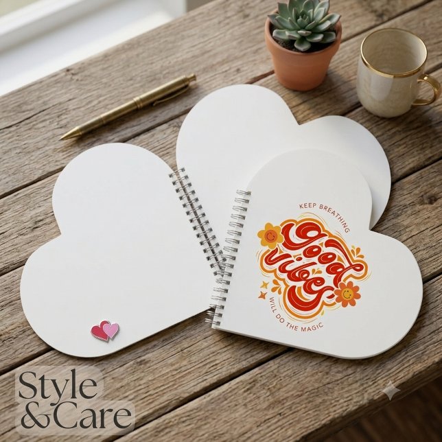 Cute Good Vibes Heart Spiral Bound Notebook (Cute Good Vibes Heart Spiral Bound Notebook)