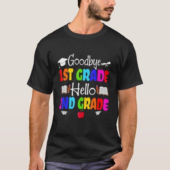 Cute Goodbye First Grade Crew Hello 2nd Grade Squa T-Shirt (Front)