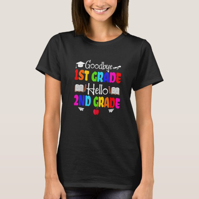 Cute Goodbye First Grade Crew Hello 2nd Grade Squa T-Shirt (Front)
