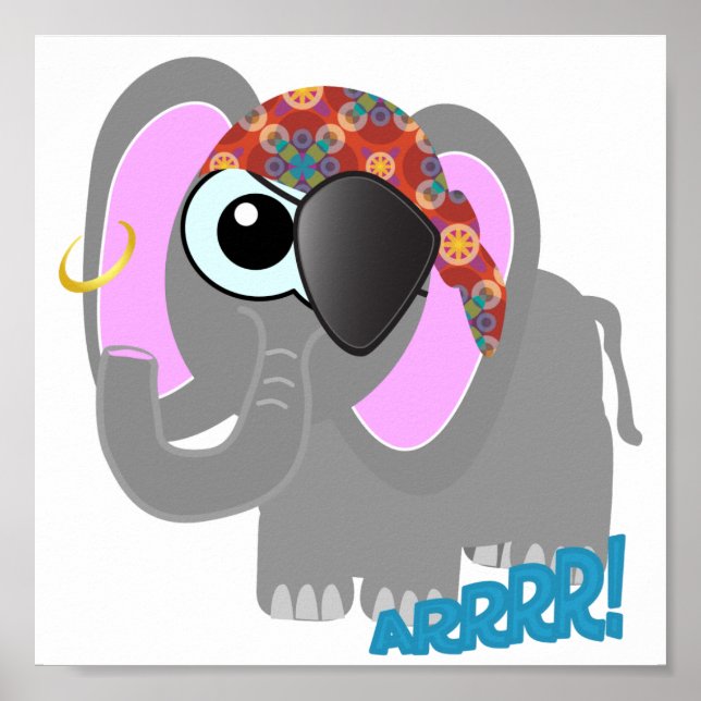 Cute Goofkins elephant pirate Poster (Front)