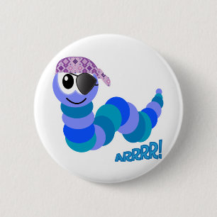 Cute Goofkins pirate caterpillar 6 Cm Round Badge