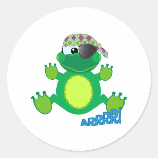 Cute Goofkins pirate froggy Classic Round Sticker