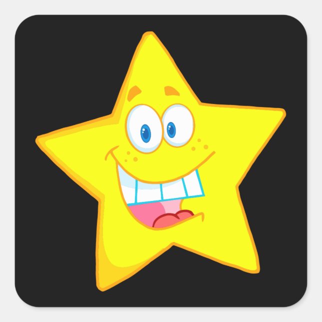 cute goofy star cartoon square sticker (Front)