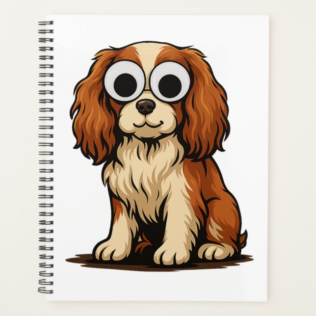 Cute Googly-Eye Puppy Illustration Planner (Front)
