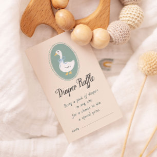 Cute Goose Baby Shower Diaper Raffle Enclosure Card