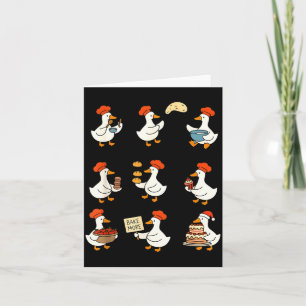 Cute Goose Baking Funny Baker Goose Chef Pastry Ba Card