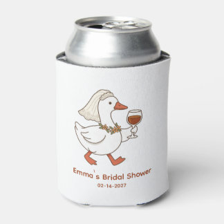 Cute Goose Bridal Shower Personalized Design Can Cooler