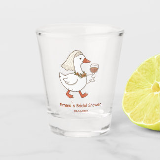Cute Goose Bridal Shower Personalized Design Shot Glass