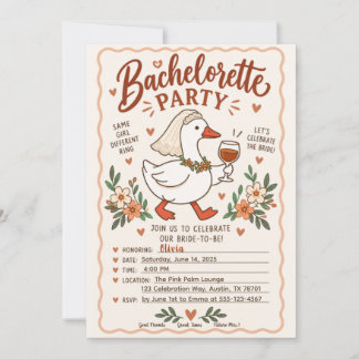 Cute Goose Bride Bridal Party Invitation