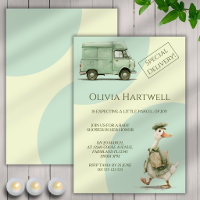 Cute Goose Delivering A Special Parcel Baby Shower