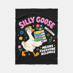 Cute Goose Inclusion Everyone Belongs Teacher Gift Fleece Blanket