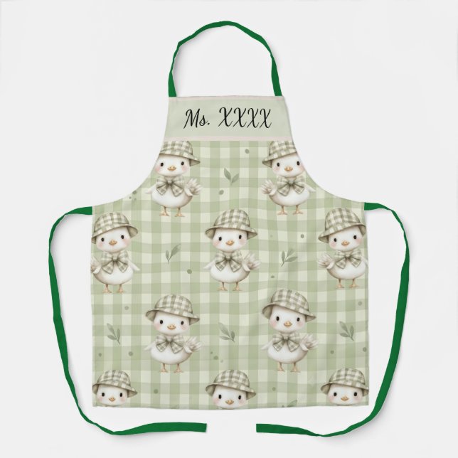 Cute Goose Personalised Teacher Apron (Front)