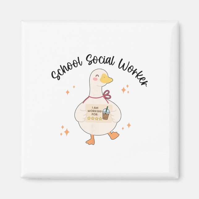 Cute Goose Social Worker Case Manager Apparel Ment Magnet (Front)