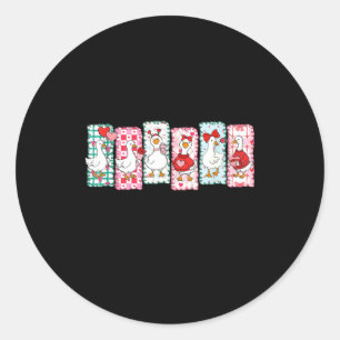 Cute Goose Valentine Coquette,duck Funny Gift Tee Classic Round Sticker