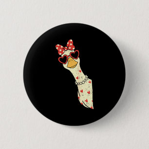 Cute Goose Xoxo Be Mine Happy Valentine's Day Wome 6 Cm Round Badge