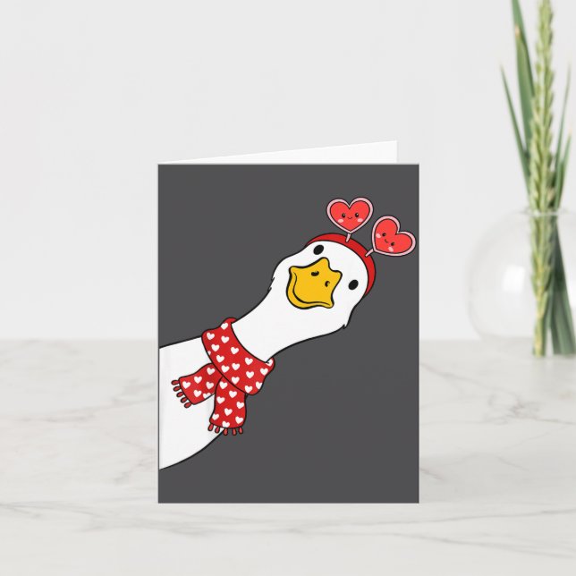 Cute Goose Xoxo Be Mine Happy Valentine's Day Wome Card (Front)