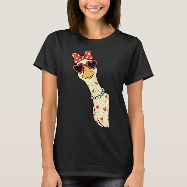 Cute Goose Xoxo Be Mine Happy Valentine's Day Wome T-Shirt (Front)