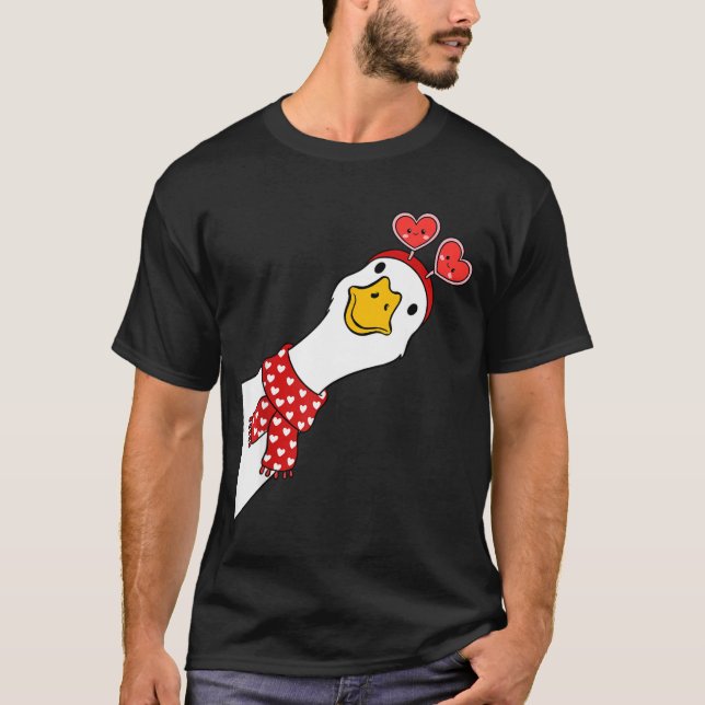 Cute Goose Xoxo Be Mine Happy Valentine's Day Wome T-Shirt (Front)