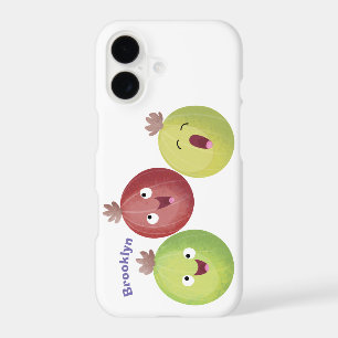 Cute gooseberry trio singing cartoon