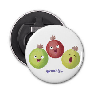 Cute gooseberry trio singing cartoon bottle opener