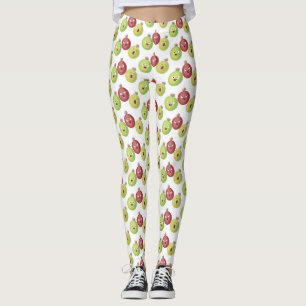 Cute gooseberry trio singing cartoon  leggings