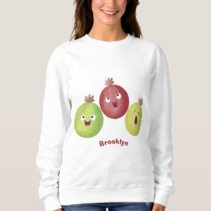 Cute gooseberry trio singing cartoon sweatshirt