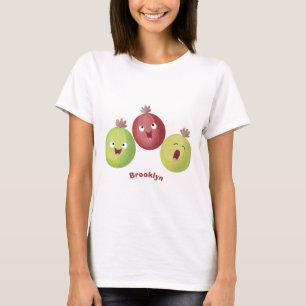 Cute gooseberry trio singing cartoon T-Shirt