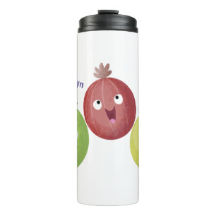 Cute gooseberry trio singing cartoon thermal tumbler