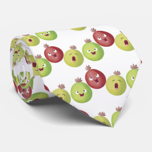 Cute gooseberry trio singing cartoon tie
