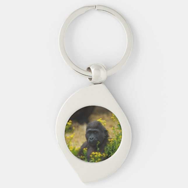 Cute Gorilla Baby Key Ring (Front)