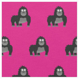 Cute Gorilla Kid Baby Nursery Pink Ape Fabric