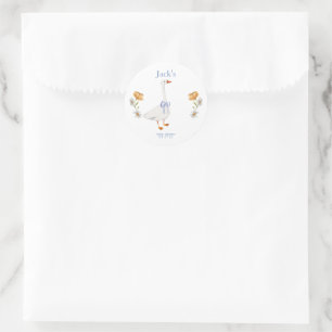 cute gosling classic round sticker